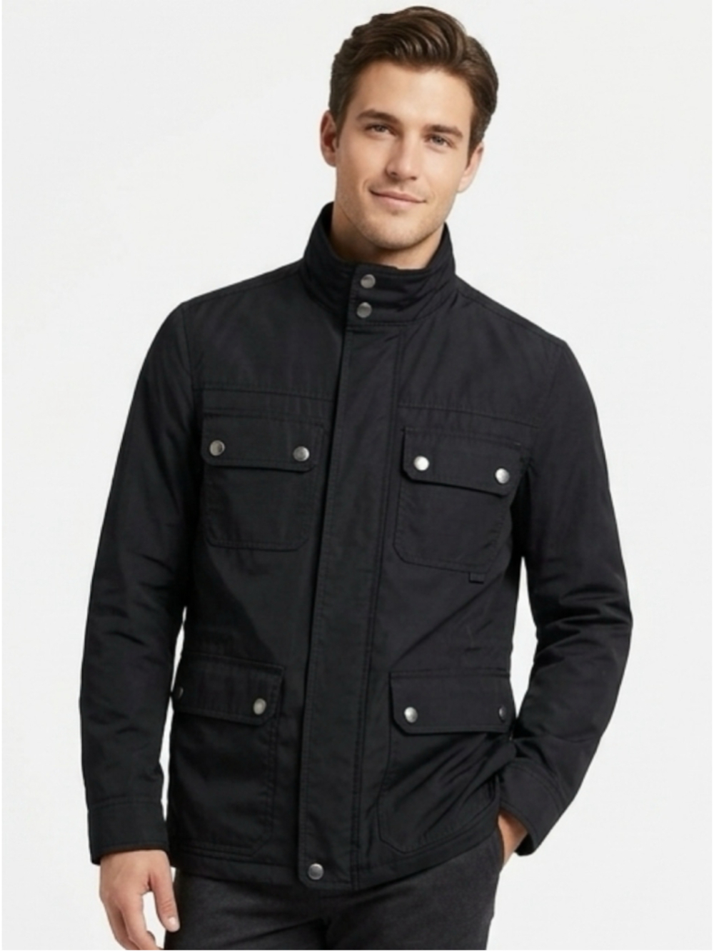 Coach Men's Black Utility Field Jacket Medium minimalist quiet luxury clean cut
